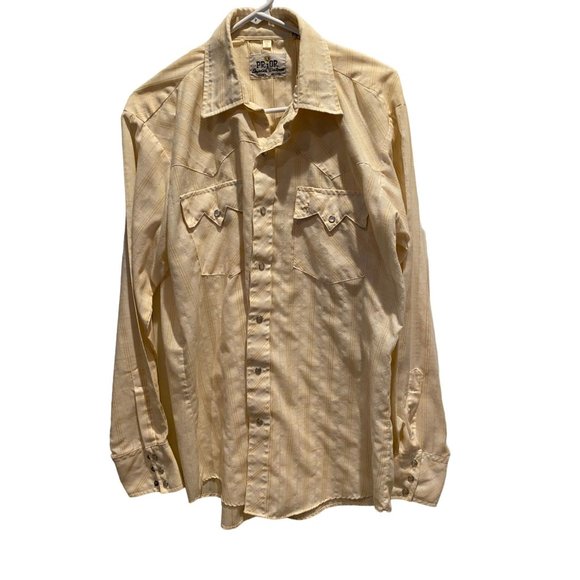 Prior Imperial Westerns, Western Style Long Sleeve Shirt size 16/35 Yellow Pearl - Picture 1 of 6